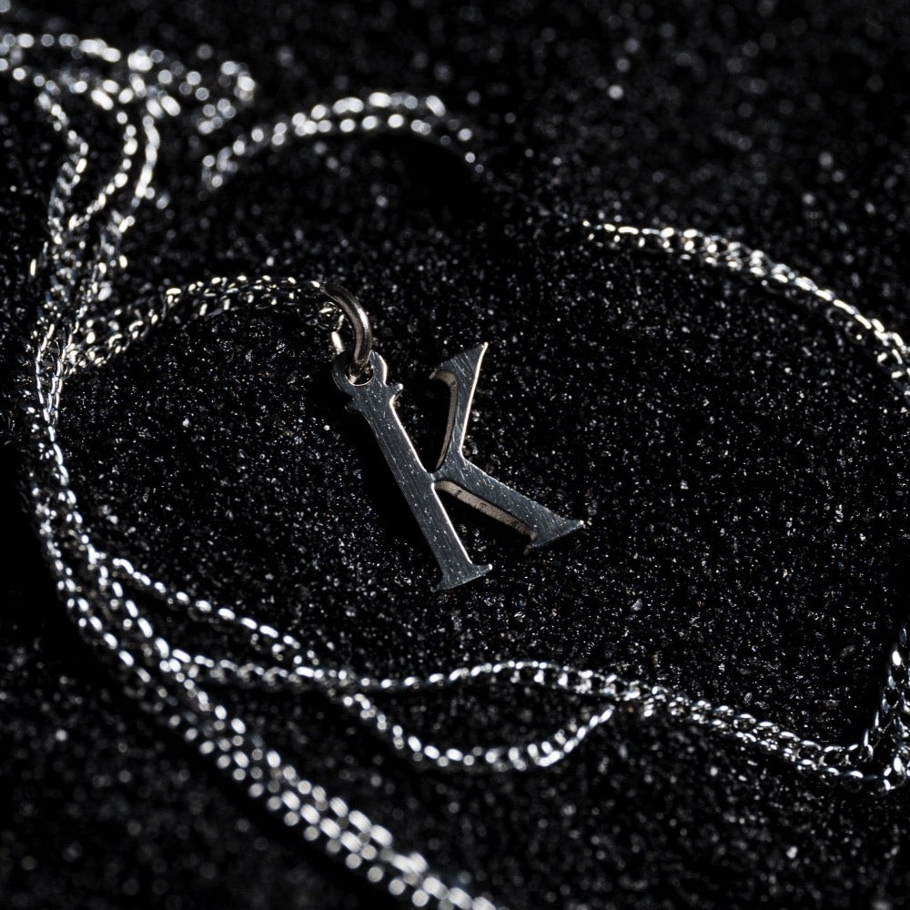 Silver Initial Necklace For Men - Mens Initial Pendant By Twistedpendant
