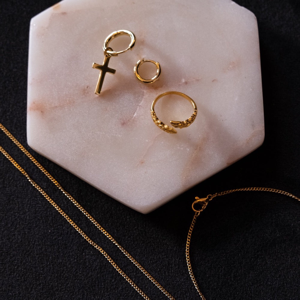 14k Gold Huggie Hoop Earrings (12MM) | Mens Earrings - Twistedpendant