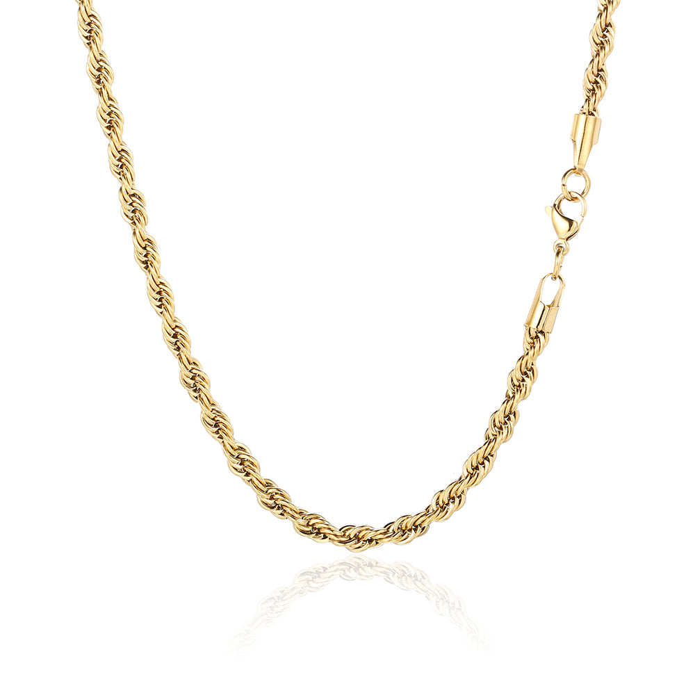Silver Twisted Rope Chain (5MM) - Mens Necklace | Twistedpendant