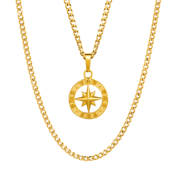 Mens Necklace - North Star Compass, Jewellery Gift Set | Twistedpendant