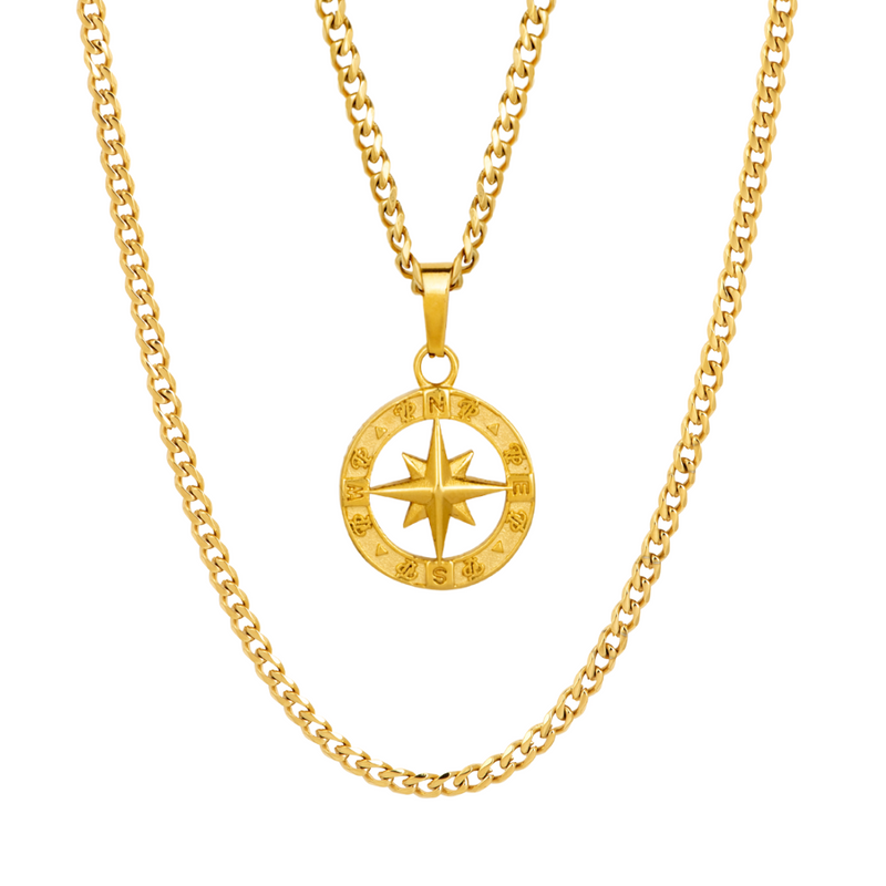 Mens Necklace - North Star Compass, Jewellery Gift Set | Twistedpendant