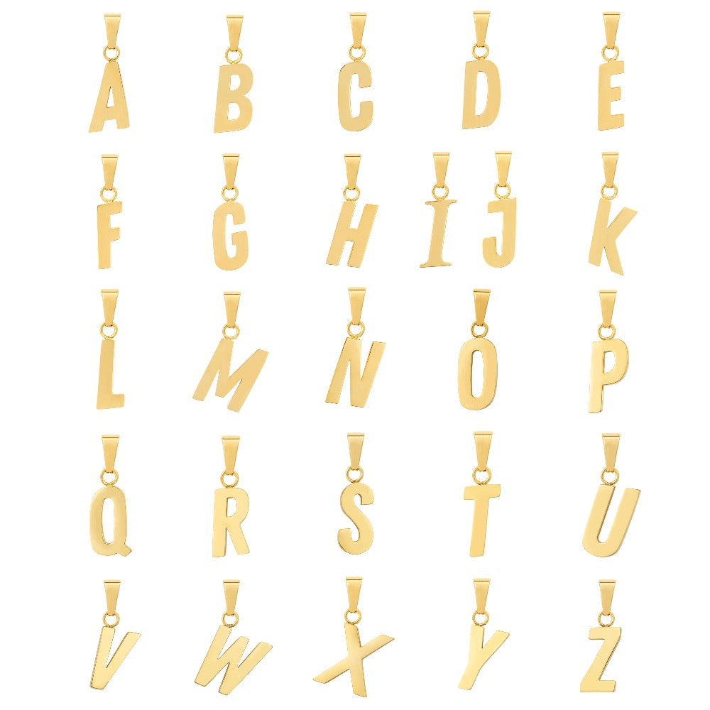 18K Gold Initial Letter Necklace - Personalised Initial Necklace for Men - By Twistedpendant