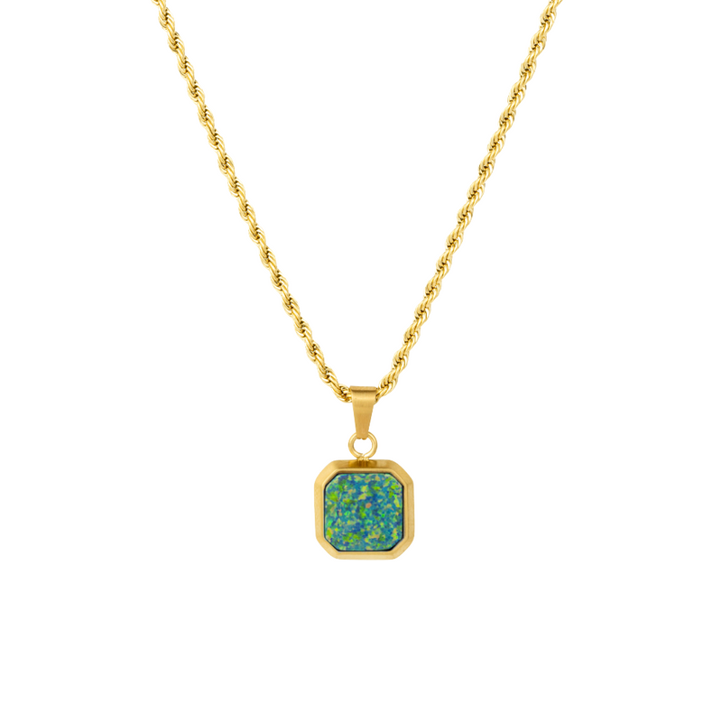 Gold Opal Pendant Necklace For Men | Twistedpendant