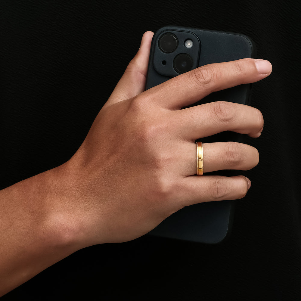 Mens Gold Band Ring - Minimalist Rings For Men By Twistedpendant