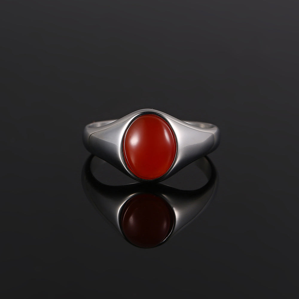 Red Agate signet Ring Men - Men's Signet Rings - By Twistedpendant