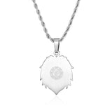 Men's Silver Lion Head Necklace - Men's Silver Necklaces | Twistedpendant
