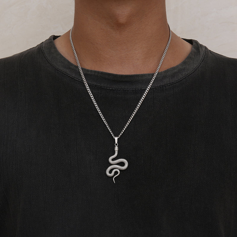Mens Snake Pendant Necklace | Mens Necklaces | Twistedpendant