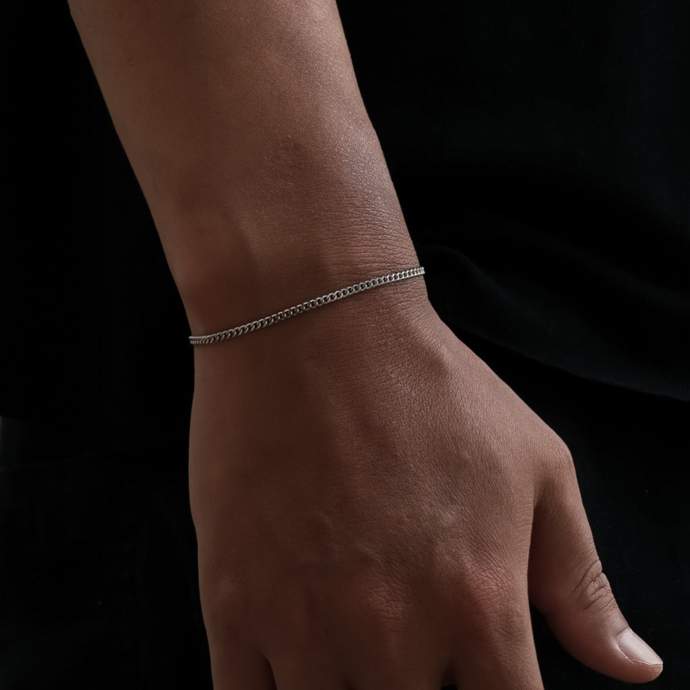 Men's Silver Cuban Bracelet (2.4MM) - Bracelet for Daily wear| Twistedpendant