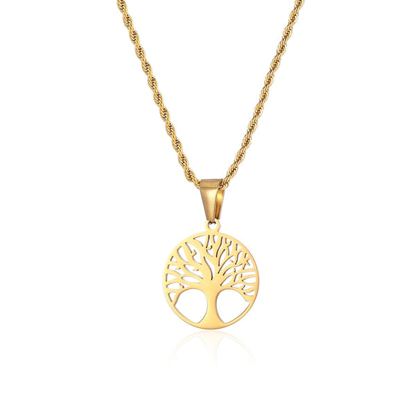 Men's Gold Tree Of Life Pendant - Men's Gold Necklace | Twistedpendant