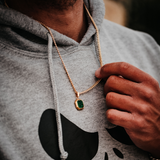 Mens Opal Necklace - Silver Pendant Necklace for Men | By Twistedpendant