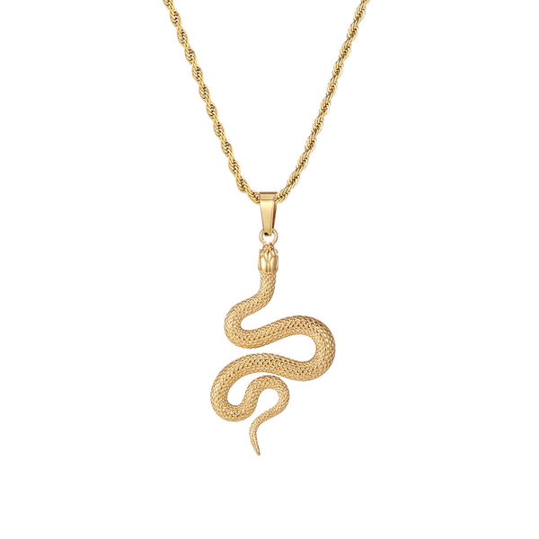 Snake Pendant Necklace | Mens Gold Necklaces By Twistedpendant