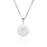 Men's Silver Compass Pendant Necklace - Men's Silver Necklace