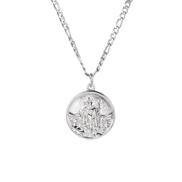 Mens ST Christopher Pendant Silver | Mens Necklaces | Twistedpendant
