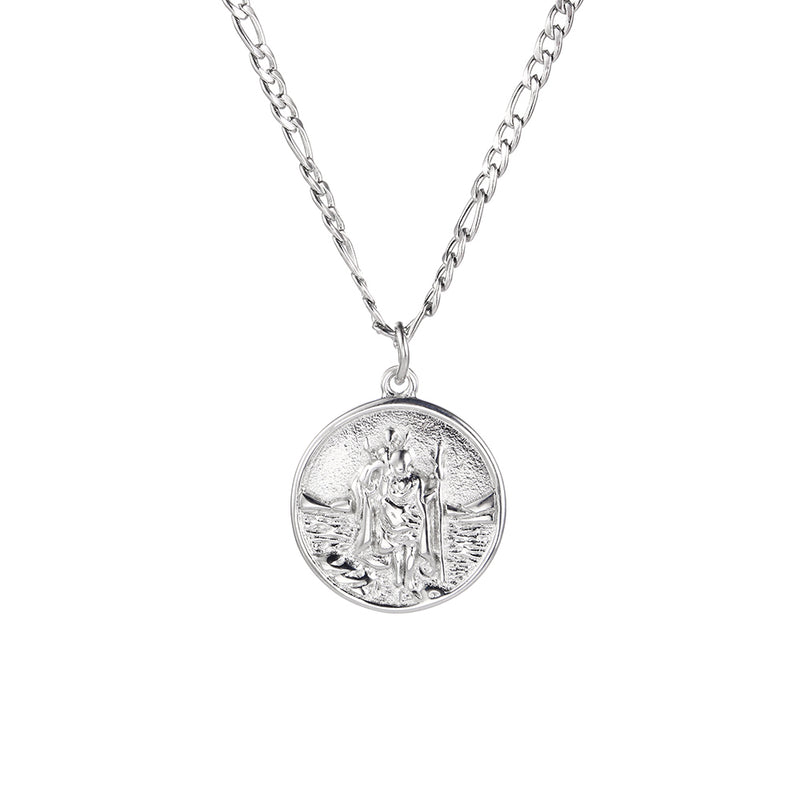 Personalised Silver St Christopher Medal Necklace | Hurleyburley