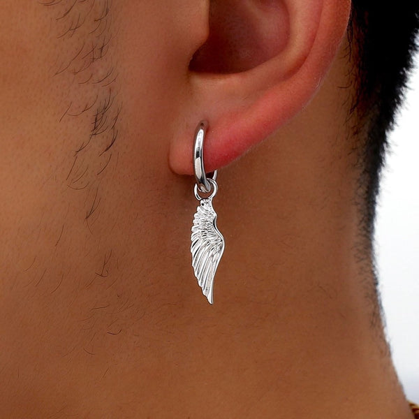 925 Silver Wing Mens | Dangle Earring - Twistedpendant