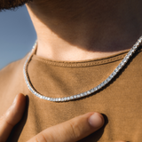 Silver Tennis Chain Necklace for Men - Tennis Chains | Twistedpendant