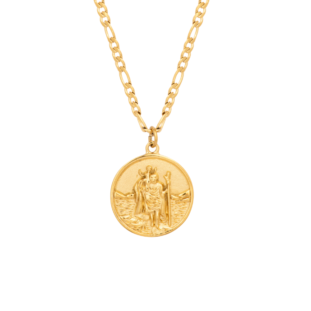 Mens st christopher pendant gold Clearance