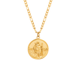 Mens Gold St Christopher Necklace - Mens Gold Necklace | Twistedpendant