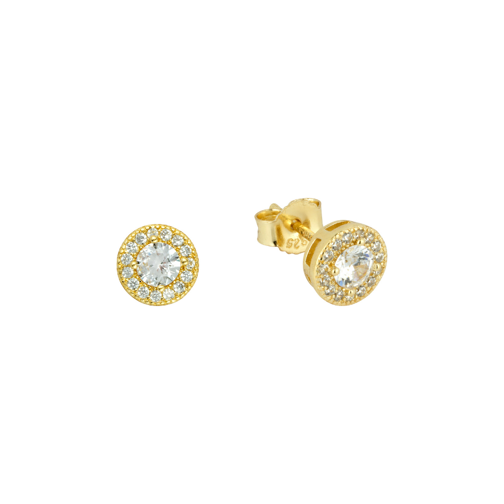 Silver Round Diamond Stud Earrings - Mens Earrings | By Twistedpendant