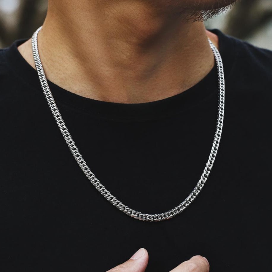 Mens Silver Cuban Chain (6MM) | Mens Necklace Chain | - Twistedpendant