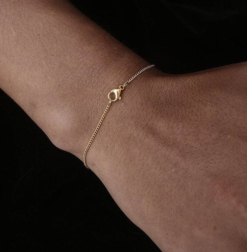 Tiny Silver Bracelet Chain - Minimalist Bracelets For Men | By Twistedpendant