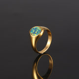 Gold Opal Signet Ring - Mens Rings | By Twistedpendant