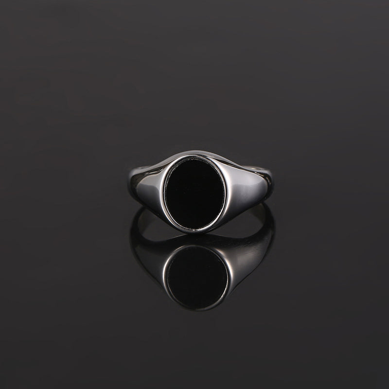 Onyx signet Ring Men - Mens Silver Singet Rings - By Twistedpendant