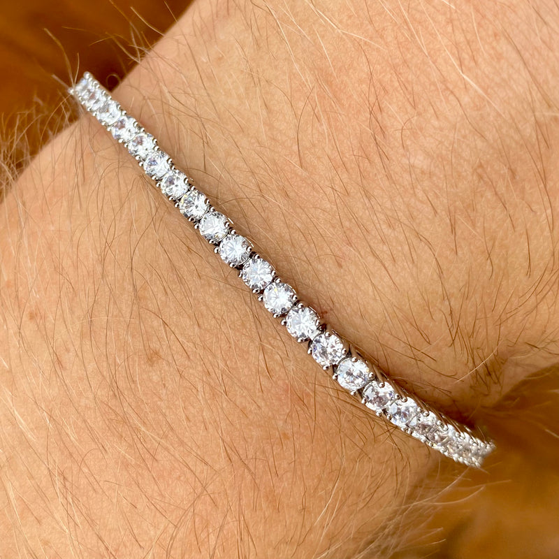 Tennis diamond bracelet men Clearance