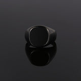 Large Black Signet Ring, Black Onyx Ring - Mens Ring | By Twistedpendant