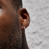 Large Silver Hoop Earrings | Mens Silver Earrings - Twistedpendant