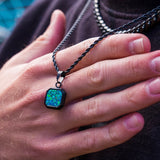 Green Opal Pendant - Mens Black Necklace With Opal | Twistedpendant