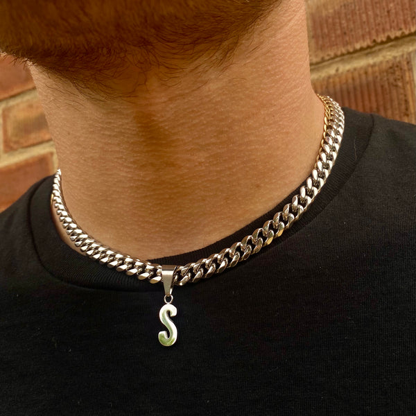 monogram necklace mens