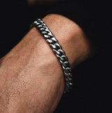 Men's Silver Cuban Thick Bracelet (8MM) - Lifetime Guarantee | Twistedpendant