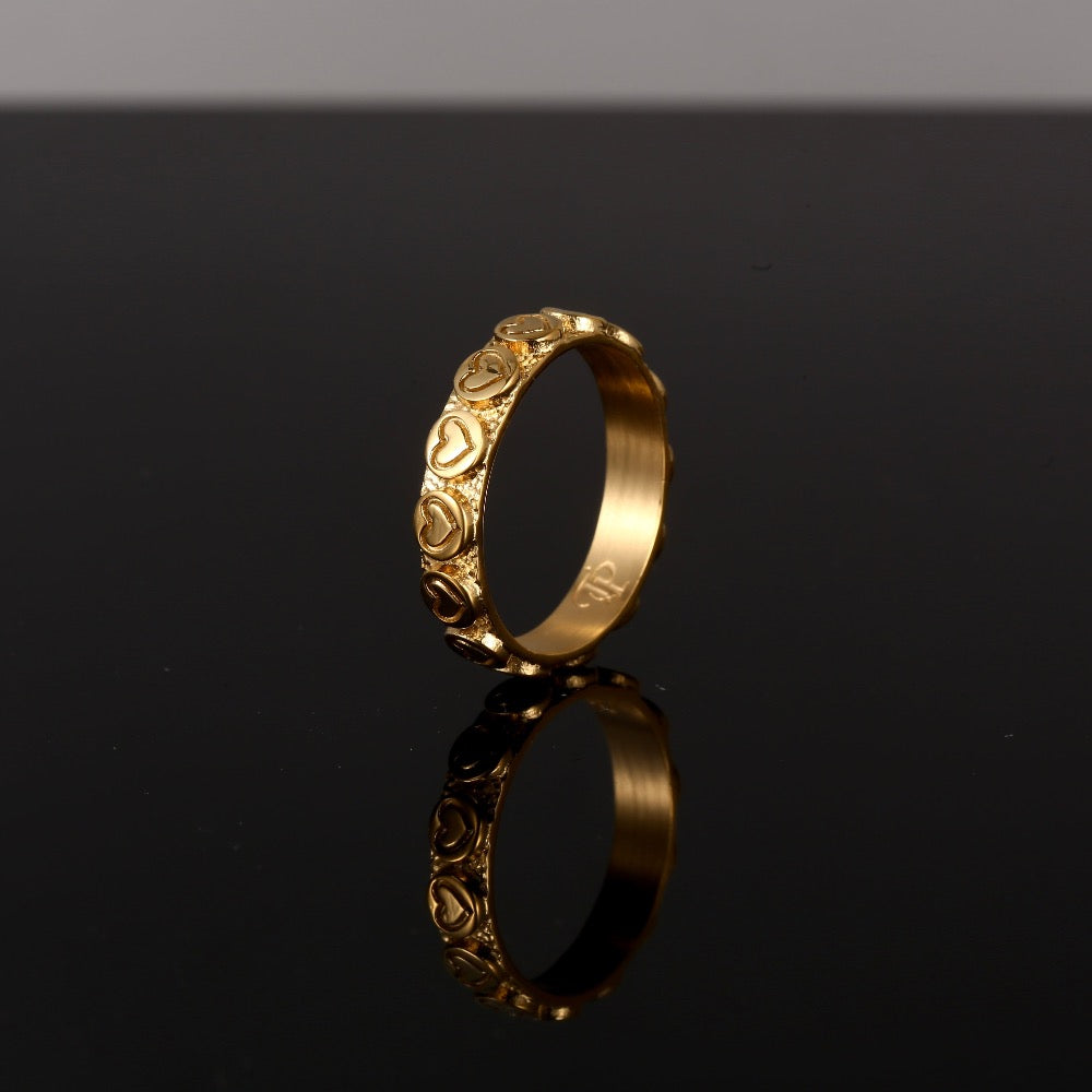 Gold Love Heart Ring - Valentines Jewellery Gifts By Twistedpendant