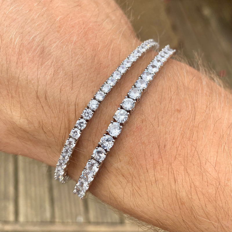 Silver Diamond Tennis Bracelet for Men - Tennis Bracelets | Twistedpendant