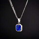 Blue & Silver Lapis Pendant Necklace For Men | Twistedpendant
