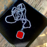 Red & Gold Onyx Pendant - Gemstone Necklace For Men | Twistedpendant