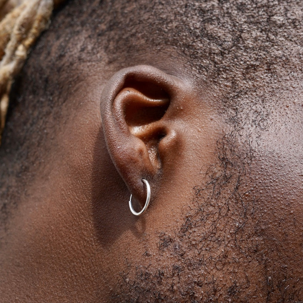 Large Silver Hoop Earrings | Mens Silver Earrings - Twistedpendant