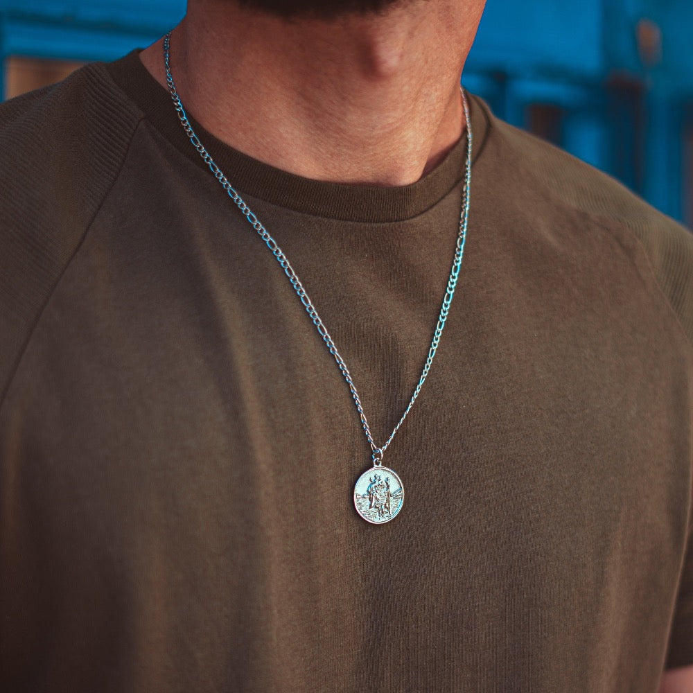 Silver Saint Christopher Pendant - Twistedpendant