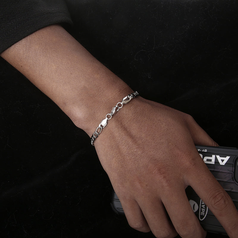Men's Silver Figaro Bracelet (5MM) - Mens Bracelets | Twistedpendant